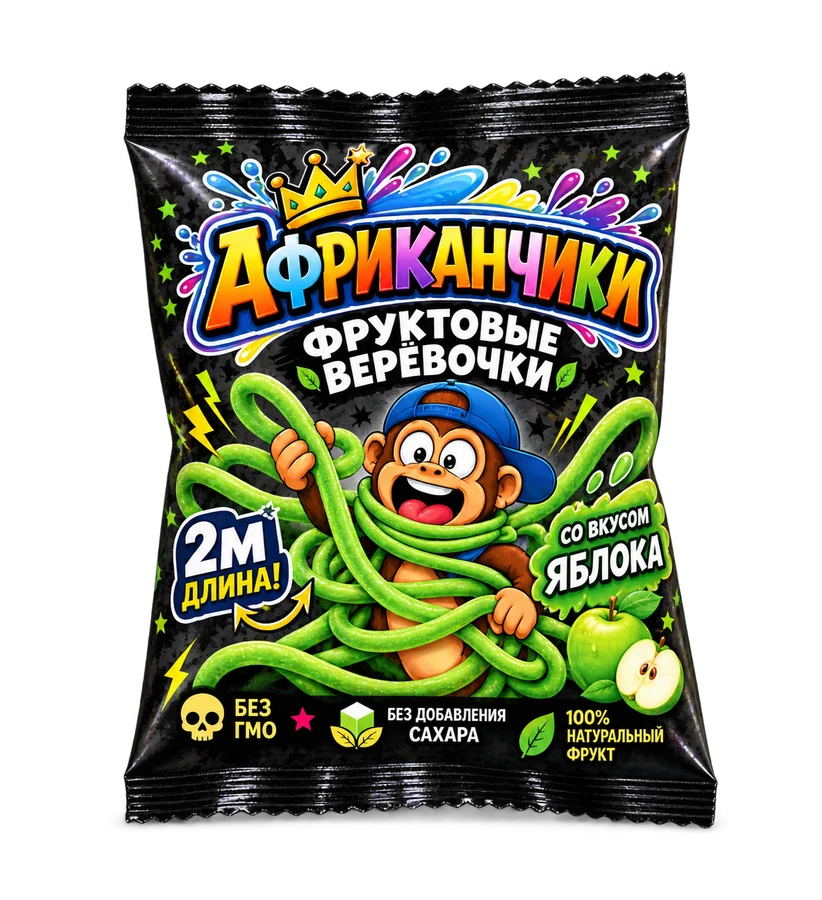 Фруктовые верёвочки со вкусом яблока